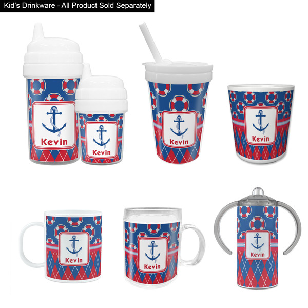 Buoy & Argyle Print Kid's Drinkware - Customized & Personalized