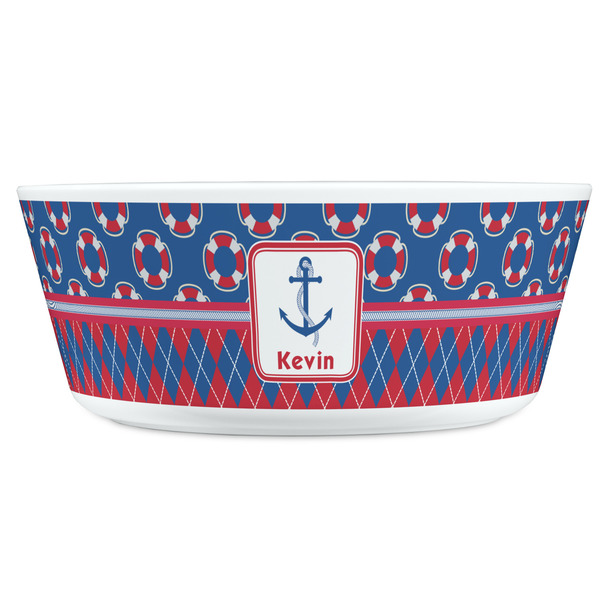 Buoy & Argyle Print Kids Bowls - FRONT