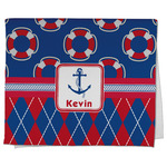 Buoy & Argyle Print Kitchen Towel - Poly Cotton w/ Name or Text