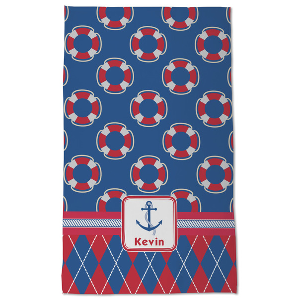 Buoy & Argyle Print Kitchen Towel - Poly Cotton - Full Front