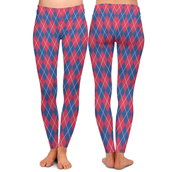 Buoy & Argyle Print Ladies Leggings - Front and Back
