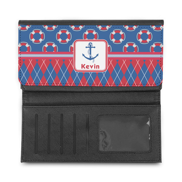 Buoy & Argyle Print Ladies Wallet - Half Way Open
