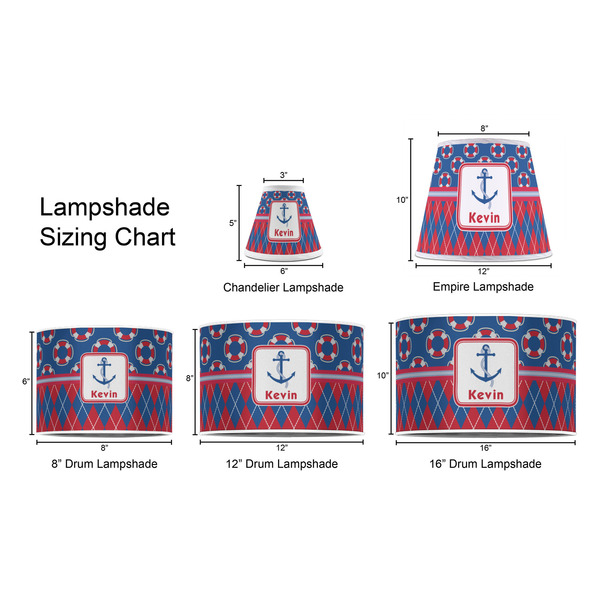 Buoy & Argyle Print Lampshade Sizing Chart