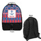 Buoy & Argyle Print Large Backpack - Black - Front & Back View