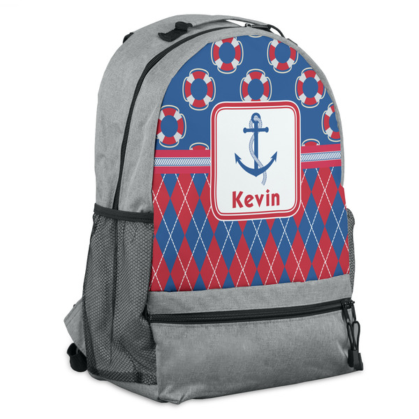 Custom Buoy & Argyle Print Backpack (Personalized)