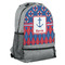 Buoy & Argyle Print Large Backpack - Gray - Angled View