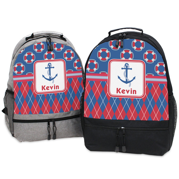 Buoy & Argyle Print Large Backpacks - Both