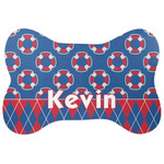 Buoy & Argyle Print Bone Shaped Dog Food Mat (Personalized)