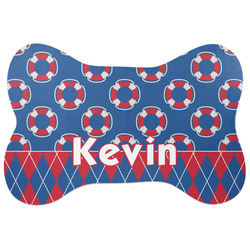 Buoy & Argyle Print Bone Shaped Dog Food Mat (Personalized)