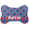 Buoy & Argyle Print Bone Shaped Dog Food Mat (Large) (Personalized)