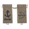 Buoy & Argyle Print Large Burlap Gift Bag - Front & Back (Personalized)