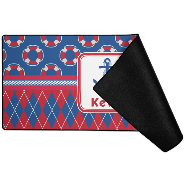 Buoy & Argyle Print Large Gaming Mats - FRONT W/ FOLD