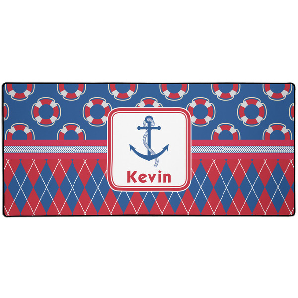 Custom Buoy & Argyle Print 3XL Gaming Mouse Pad - 35" x 16" (Personalized)