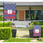 Buoy & Argyle Print Large Garden Flag - Single Sided (Personalized)