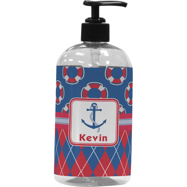 Custom Buoy & Argyle Print Plastic Soap / Lotion Dispenser (Personalized)