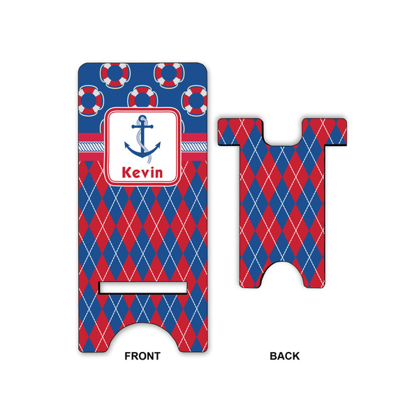Buoy & Argyle Print Large Phone Stand - Front & Back
