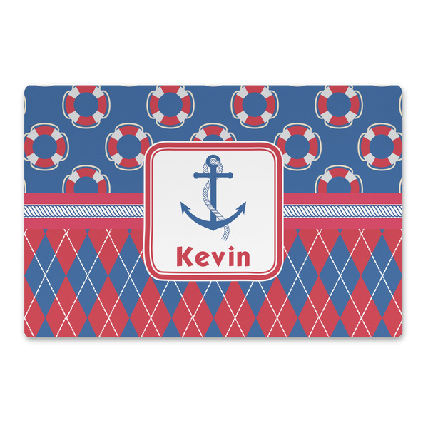 Custom Buoy & Argyle Print Large Rectangle Car Magnet (Personalized)