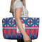 Buoy & Argyle Print Large Rope Tote Bag - In Context View