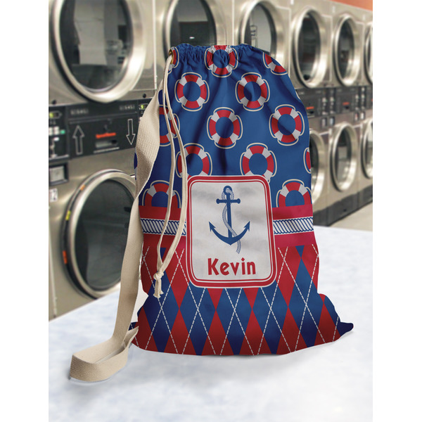 Buoy & Argyle Print Laundry Bag in Laundromat