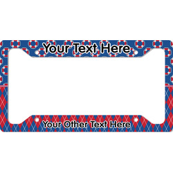 Buoy & Argyle Print License Plate Frame - Style A (Personalized)