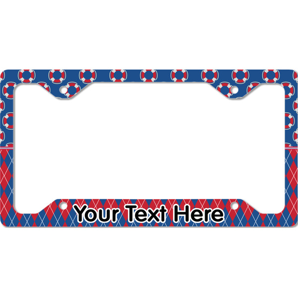 Custom Buoy & Argyle Print License Plate Frame - Style C (Personalized)