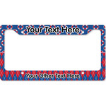 Buoy & Argyle Print License Plate Frame - Style B (Personalized)