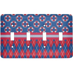 Buoy & Argyle Print Light Switch Cover (4 Toggle Plate)