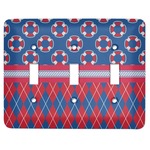 Buoy & Argyle Print Light Switch Cover (3 Toggle Plate)