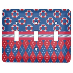 Buoy & Argyle Print Light Switch Cover (3 Toggle Plate)