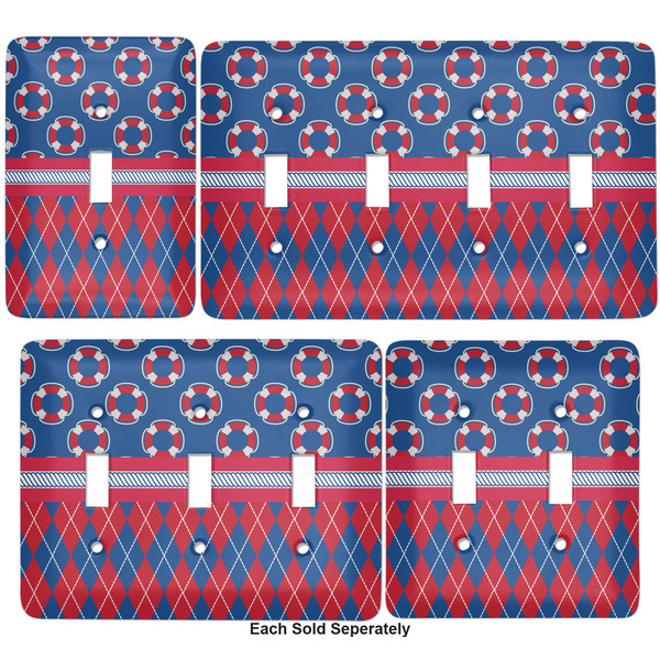 Buoy & Argyle Print Light Switch Covers all sizes