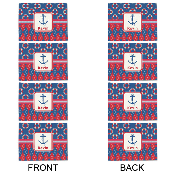 Buoy & Argyle Print Linen Placemat - APPROVAL Set of 4 (double sided)