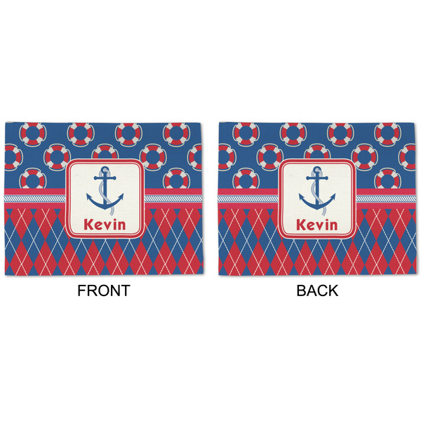 Buoy & Argyle Print Linen Placemat - APPROVAL (double sided)