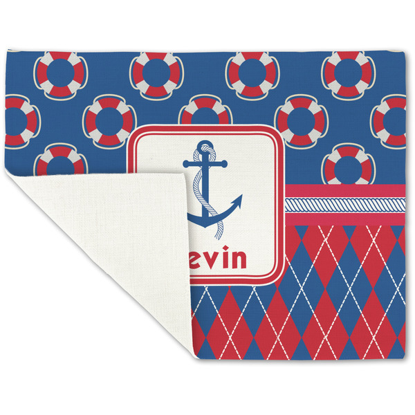 Buoy & Argyle Print Linen Placemat - Folded Corner (single side)