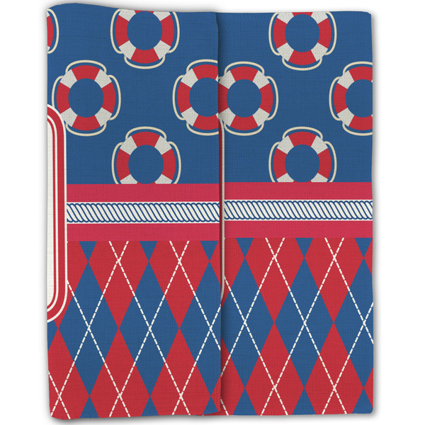 Buoy & Argyle Print Linen Placemat - Folded Half (double sided)