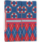 Buoy & Argyle Print Linen Placemat - Folded Half (double sided)