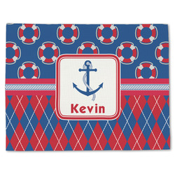 Buoy & Argyle Print Single-Sided Linen Placemat - Single w/ Name or Text