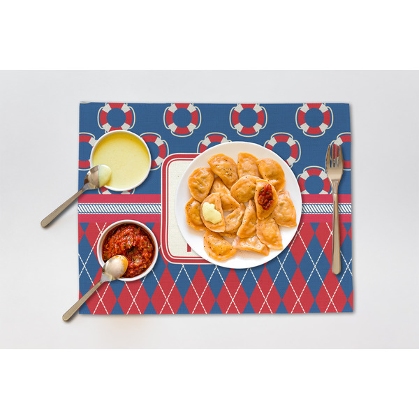 Buoy & Argyle Print Linen Placemat - Lifestyle (single)