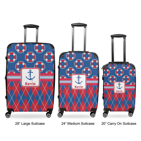 Buoy & Argyle Print Luggage Bags all sizes - With Handle