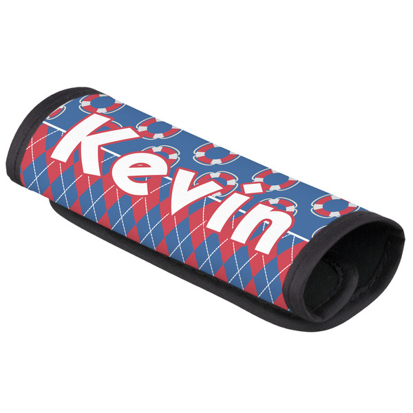Custom Buoy & Argyle Print Luggage Handle Cover (Personalized)