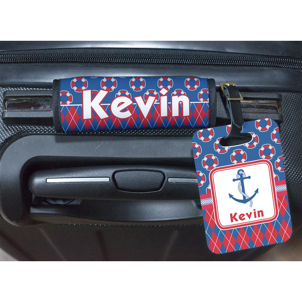 Buoy & Argyle Print Luggage Wrap & Tag