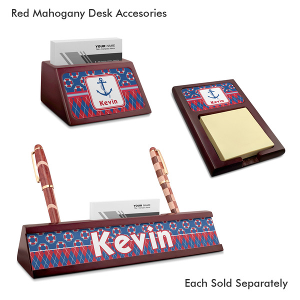 Buoy & Argyle Print Mahogany Desk Accessories