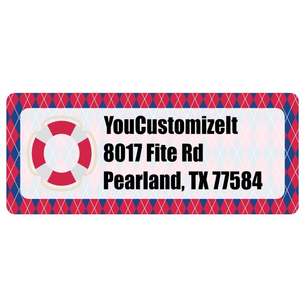 Custom Buoy & Argyle Print Return Address Labels (Personalized)
