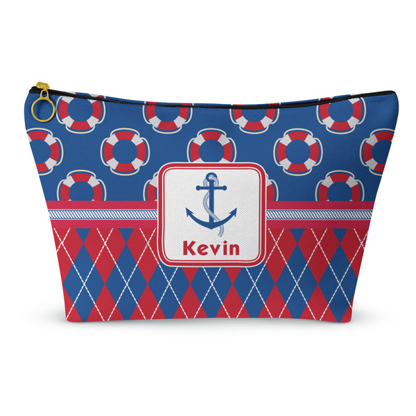 Custom Buoy & Argyle Print Makeup Bag (Personalized)