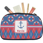 Buoy & Argyle Print Makeup / Cosmetic Bag - Medium (Personalized)