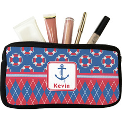 Buoy & Argyle Print Makeup / Cosmetic Bag (Personalized)