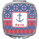 Buoy & Argyle Print Compact Makeup Mirror (Personalized)