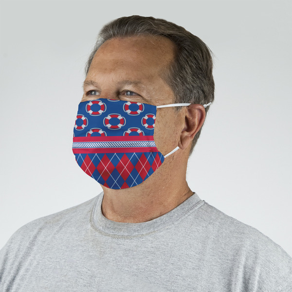 Buoy & Argyle Print Mask - Quarter View on Guy