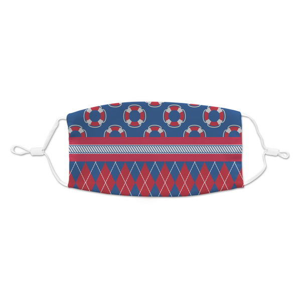 Custom Buoy & Argyle Print Kid's Cloth Face Mask - Standard