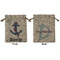 Buoy & Argyle Print Medium Burlap Gift Bag - Front & Back (Personalized)
