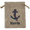 Buoy & Argyle Print Medium Burlap Gift Bag - Front (Personalized)